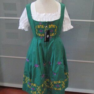 German Dirndl Dress EMBROIDERY Long Oktoberfest Waitress